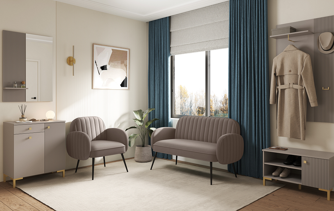 Флеминг Ф / Кресло велюр fresh хумус